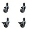 Service Caster 3'' Thermoplastic Rubber Wheel Swivel 1-5/8'' Expanding Stem Caster Set 2 Brakes, 4PK SCC-EX20S314-TPRB-2-PLB-2-158 - alternate 1